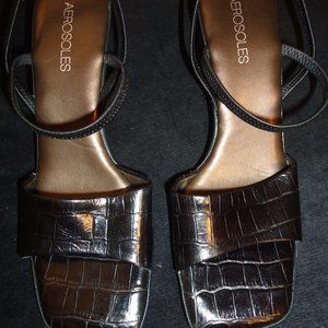 Aerosoles Leather Dress Sandals Brown 7 1/2 B